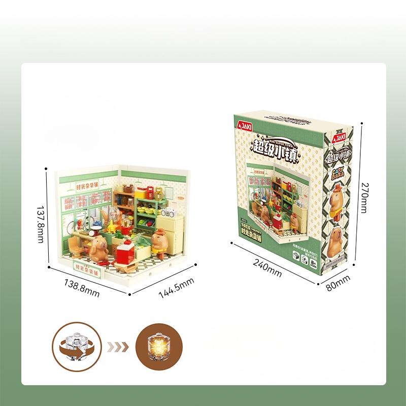 Capybara Super Town Series Assembling Pieces Retro Model Ornaments Bricks Desktop Ornaments Kids Educational Tool DIY Toy Holiday Gifts withbox
Capybara Super Town Series Assembling Pieces Retro Model Ornaments Bricks Desktop Ornaments Kids Educational Tool DIY Toy Holiday Gifts withbox