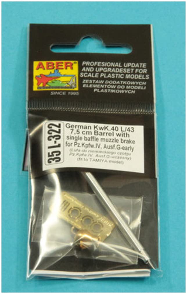Aber Panzer IV Tank G Early Type Single Buffer Gun Barrel Пластиковые детали для модели 35L322 1/35 7.5cmKwK40L/43 (для Тамии)
Aber Panzer IV Tank G Early Type Single Buffer Gun Barrel Пластиковые детали для модели 35L322 1/35 7.5cmKwK40L/43 (для Тамии)