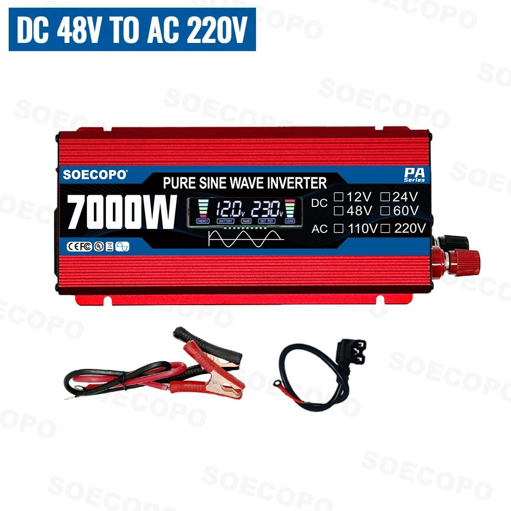 7000W Pure Sine Wave Inverter 12V Current Inverter for 110V Solar Inverter DC 12V/24V/48V/60V to AC 110V/220V Home Camping RV
7000W Pure Sine Wave Inverter 12V Current Inverter for 110V Solar Inverter DC 12V/24V/48V/60V to AC 110V/220V Home Camping RV