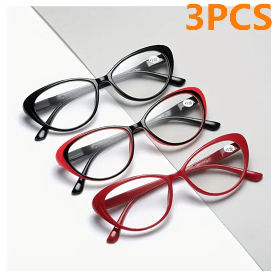 3-Pack classic ultra-light retro style small-frame cat-eye reading glasses 4
3-Pack classic ultra-light retro style small-frame cat-eye reading glasses 4