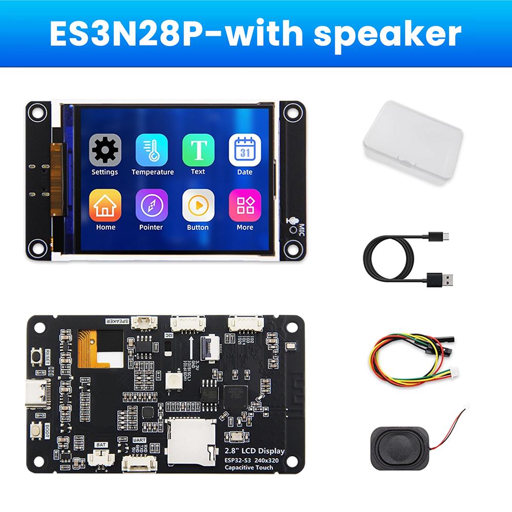ESP32-S3 Development Board with 2.8-Inch TFT Color Screen Dual Core Processor WIFI Bluetooth Smart Display Module for Xiaozhi AI
ESP32-S3 Development Board with 2.8-Inch TFT Color Screen Dual Core Processor WIFI Bluetooth Smart Display Module for Xiaozhi AI