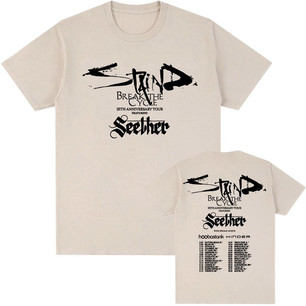 Staind Break The Cycle 25th Anniversary Tour 2026 T-shirt Seether Band Heavy Mental Fashion Tshirts Unisex Streetwear Print Tee M
Staind Break The Cycle 25th Anniversary Tour 2026 T-shirt Seether Band Heavy Mental Fashion Tshirts Unisex Streetwear Print Tee M