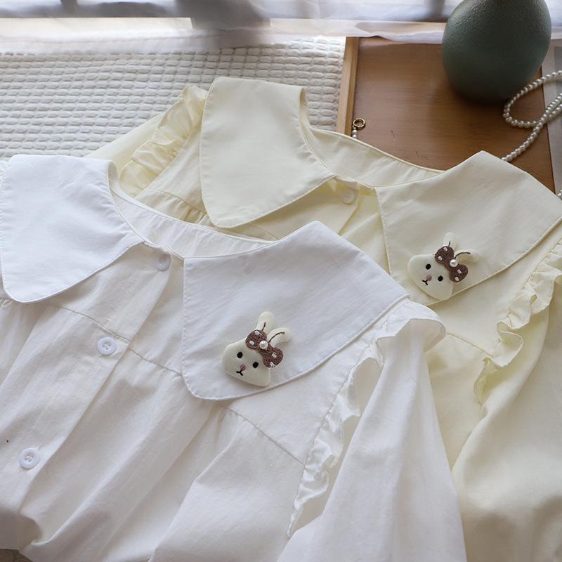 Korean Style Fresh Peter Pan Collar Ruffle Rabbit Shirt for Women (Super Cute 2025 Summer Edition) One Size білий
Korean Style Fresh Peter Pan Collar Ruffle Rabbit Shirt for Women (Super Cute 2025 Summer Edition) One Size білий