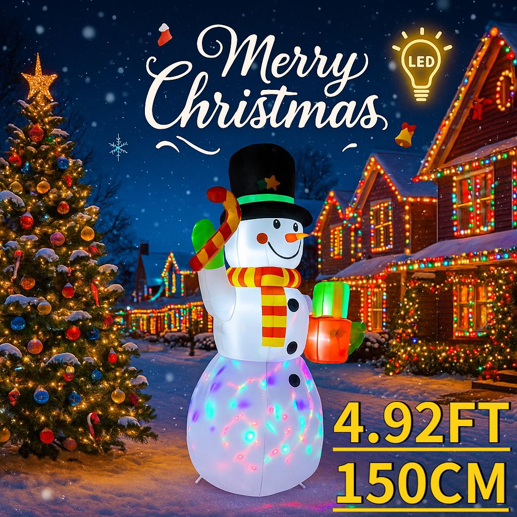 4.92FT Christmas Inflatable Toys with LED Lights Snowman Hat Supplies Home Decoration Ornament Festive Gift Xmas Yard Decoration EU
4.92FT Christmas Inflatable Toys with LED Lights Snowman Hat Supplies Home Decoration Ornament Festive Gift Xmas Yard Decoration EU