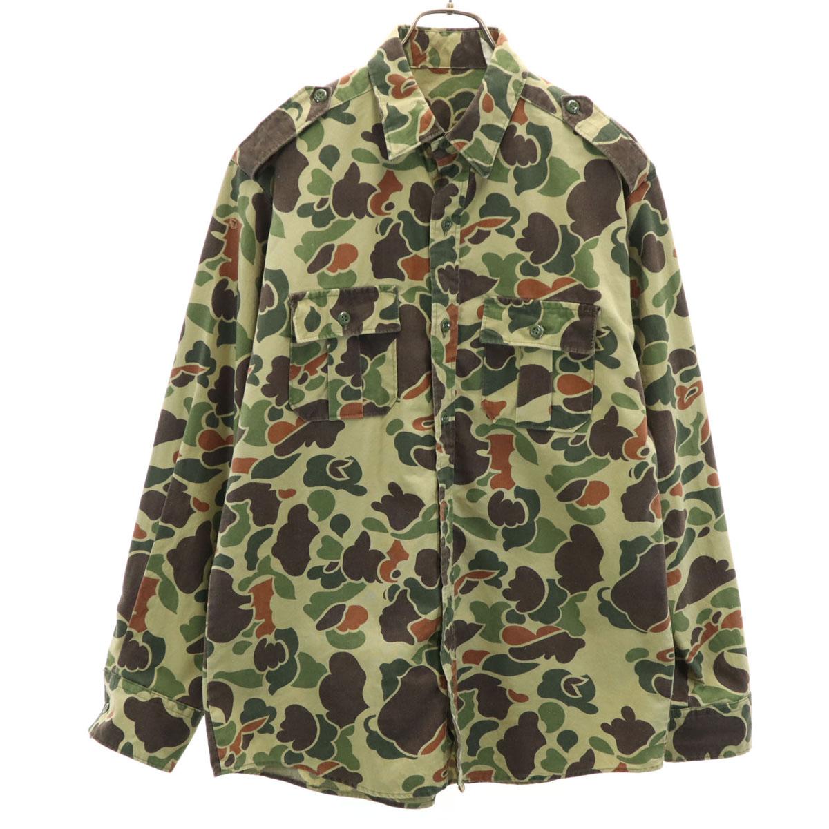 VINTAGE 70s duck hunter duck Long sleeve Military shirt Olive camouflage Men s Used
VINTAGE 70s duck hunter duck Long sleeve Military shirt Olive camouflage Men s Used