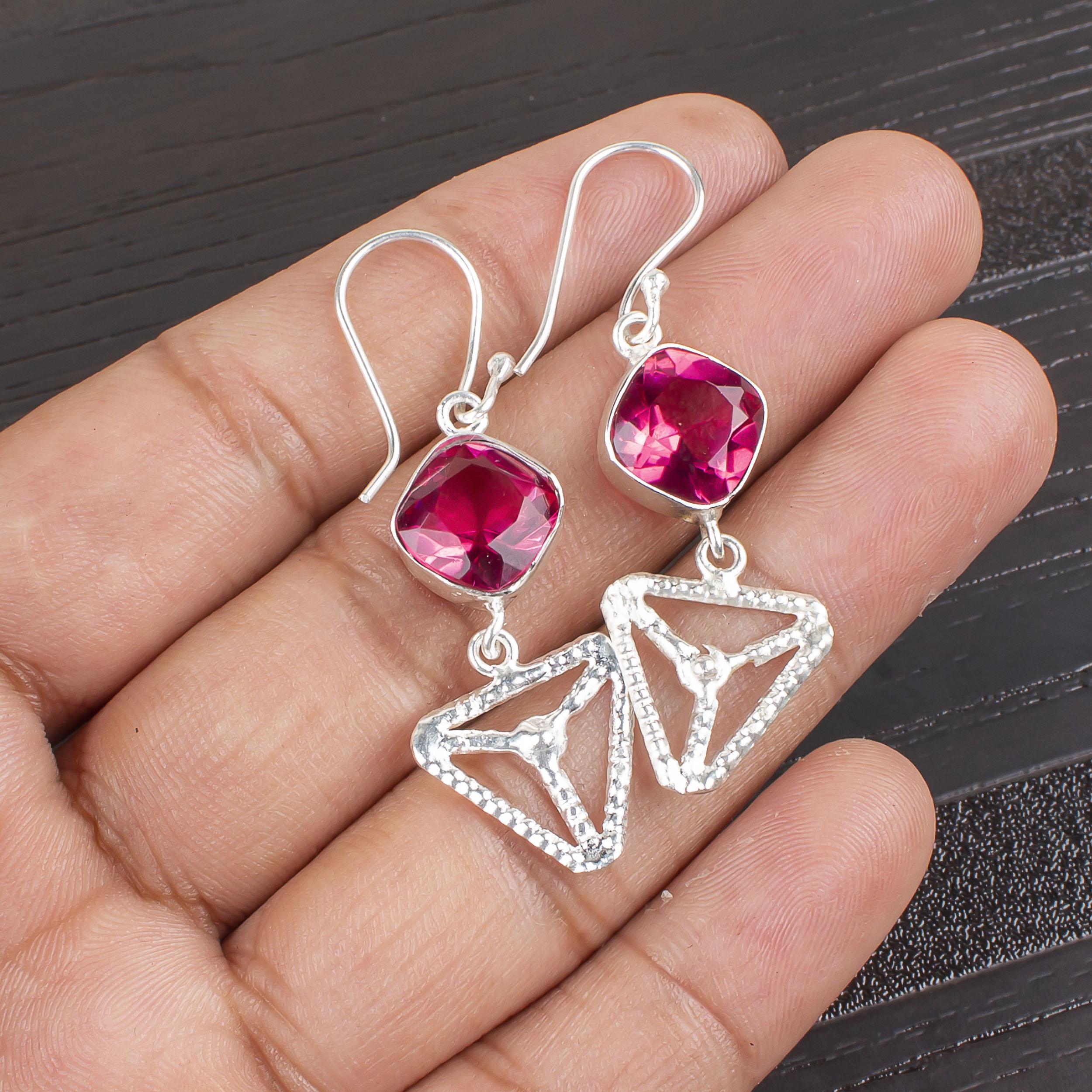 Pink Tourmaline Gemstone Jewelry, 925 Sterling Silver Earrings, Handmade Gorgeous Jewelry, Designer Earrings Gift For Women 2.00 Inches рожевий
Pink Tourmaline Gemstone Jewelry, 925 Sterling Silver Earrings, Handmade Gorgeous Jewelry, Designer Earrings Gift For Women 2.00 Inches рожевий