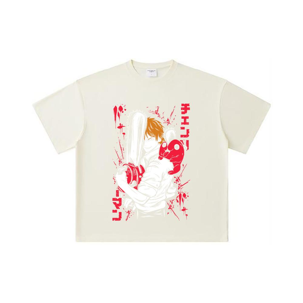 260 GSM Double Yarn 32 Count 100% Cotton Chainsaw Man V33 Denji Print Unisex Heavy Cotton T Shirt S
260 GSM Double Yarn 32 Count 100% Cotton Chainsaw Man V33 Denji Print Unisex Heavy Cotton T Shirt S