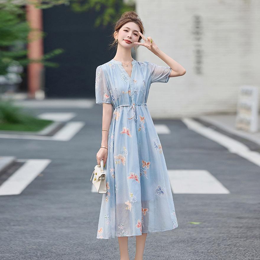 Fashion jacquard embroidered dress women s new lace-up waist and thin unique skirt S синій
Fashion jacquard embroidered dress women s new lace-up waist and thin unique skirt S синій