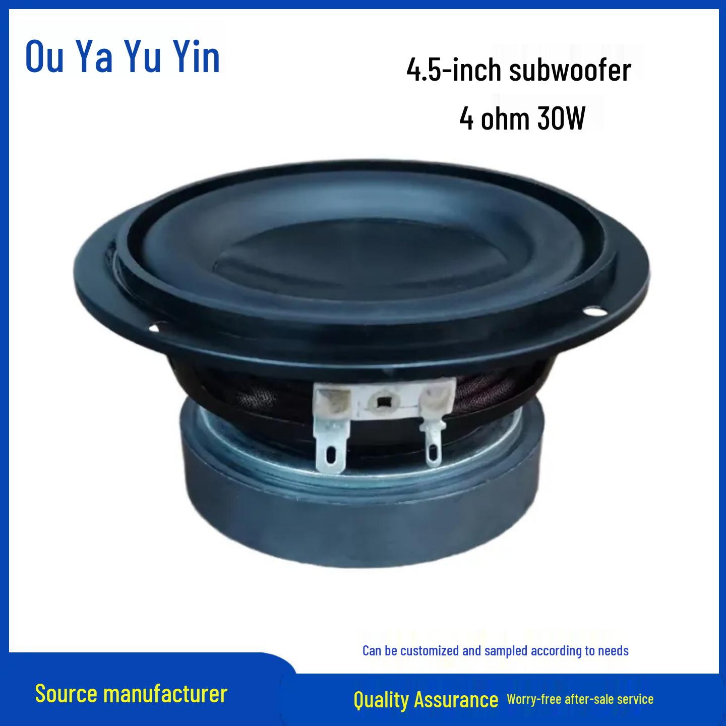 115mm 4.5-inch 4 Ohm 30W Waterproof Woofer Subwoofer Speaker
115mm 4.5-inch 4 Ohm 30W Waterproof Woofer Subwoofer Speaker