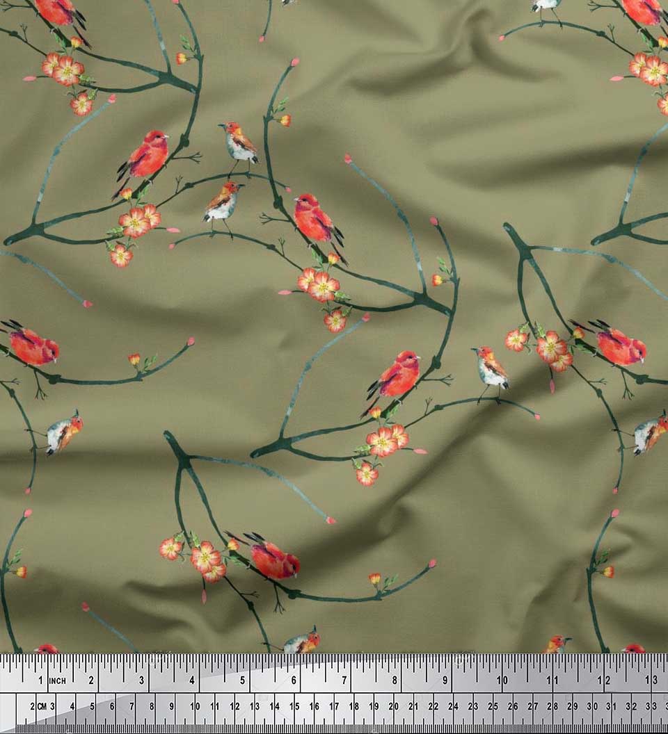 Soimoi Japan Crepe Satin Ткань с принтом Branch, Blossom & Robin Bird на метр 42 дюйма 42 Inch Wide - Poly Crepe зелёный
Soimoi Japan Crepe Satin Ткань с принтом Branch, Blossom & Robin Bird на метр 42 дюйма 42 Inch Wide - Poly Crepe зелёный