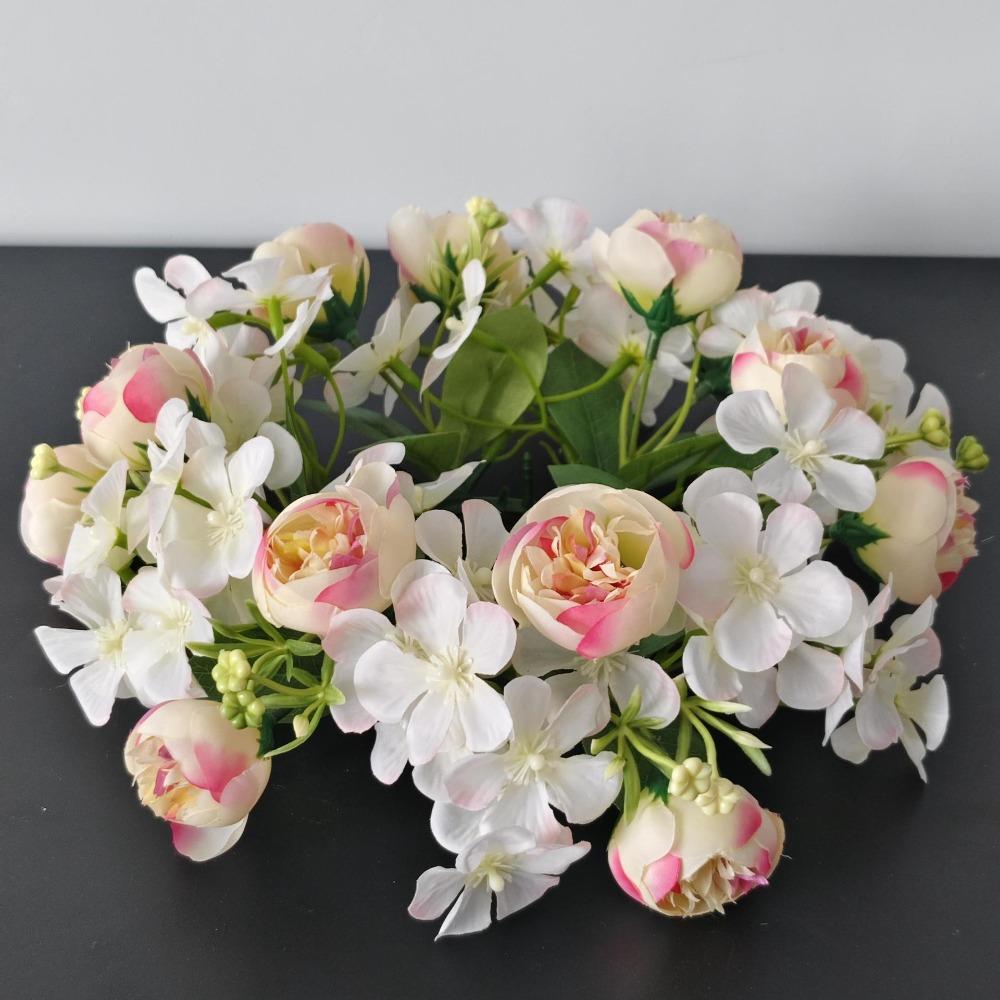 Simulated Flowers Tea Rose Ring Fake Flowers Green Leaf Cherry Blossom Ring High End Gypsophila Flower Wreath Spring Decoration світло-рожевий колір
Simulated Flowers Tea Rose Ring Fake Flowers Green Leaf Cherry Blossom Ring High End Gypsophila Flower Wreath Spring Decoration світло-рожевий колір