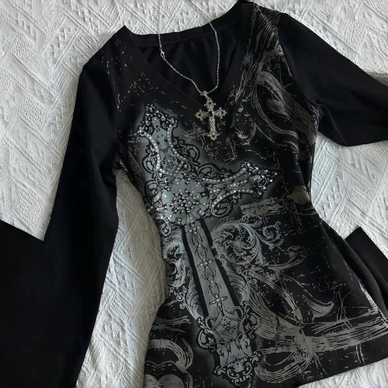 2KWEIRD Винтажные готические футболки Y2k Черная панк-футболка с графикой Гранж Ретро Сексуальные футболки с V-образным вырезом Хлопковые футболки Aefashion одежда Харадзюку Топ S чёрный
2KWEIRD Винтажные готические футболки Y2k Черная панк-футболка с графикой Гранж Ретро Сексуальные футболки с V-образным вырезом Хлопковые футболки Aefashion одежда Харадзюку Топ S чёрный