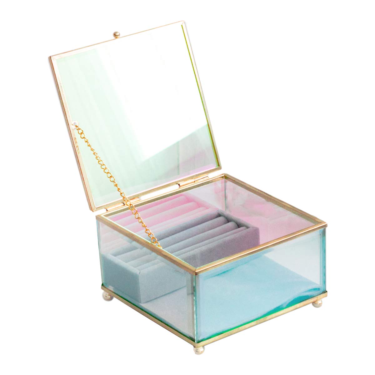 Moosy life AB61 jewelry box accessories rings earrings necklace storage glass aurora transparent metal frame recommended gift
Moosy life AB61 jewelry box accessories rings earrings necklace storage glass aurora transparent metal frame recommended gift