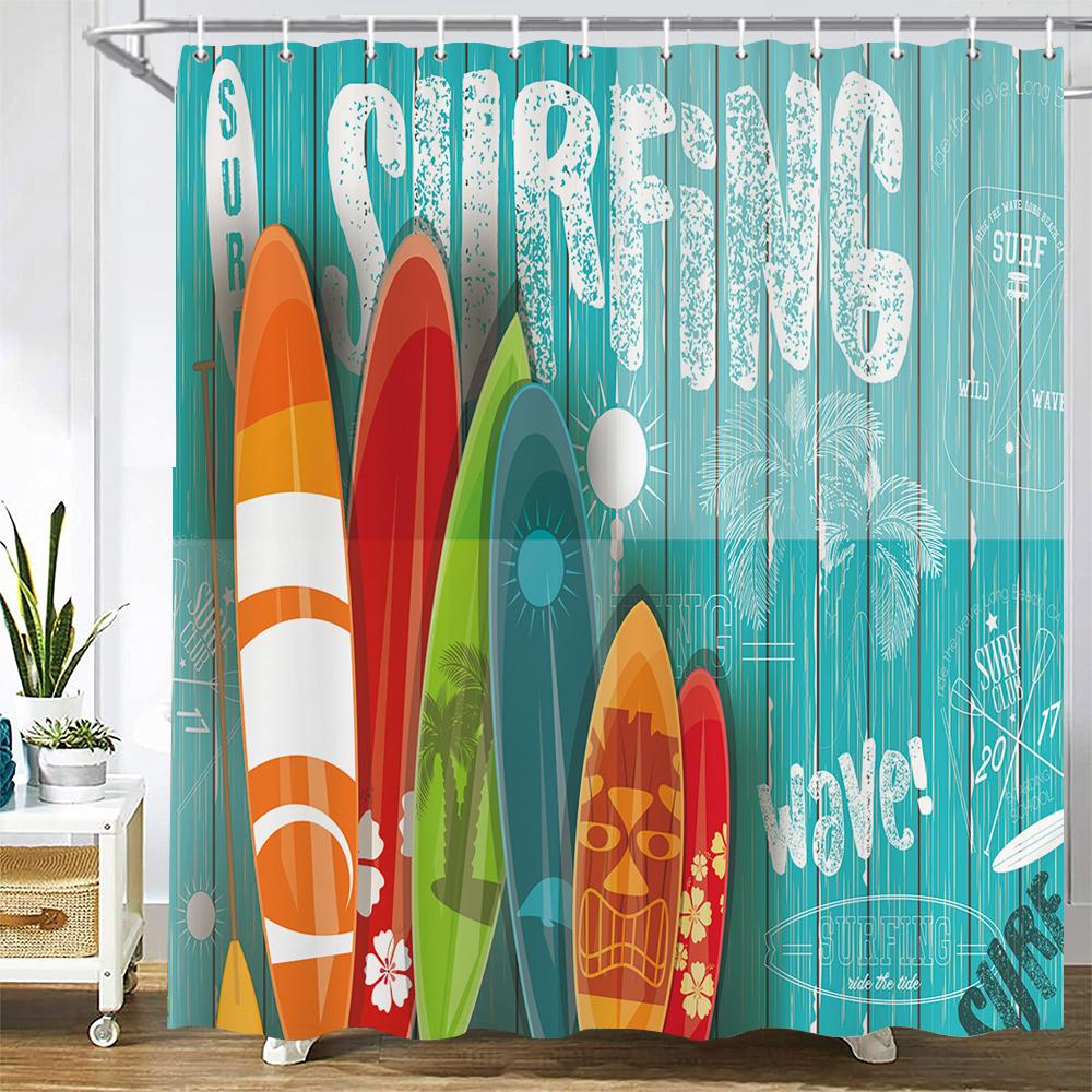 Waterproof Shower Curtains Beach Ocean Surf 3d Bathroom Curtains With Hooks Printing Decoration 180*240cm Washable Bath Screen W240xH180cm
Waterproof Shower Curtains Beach Ocean Surf 3d Bathroom Curtains With Hooks Printing Decoration 180*240cm Washable Bath Screen W240xH180cm