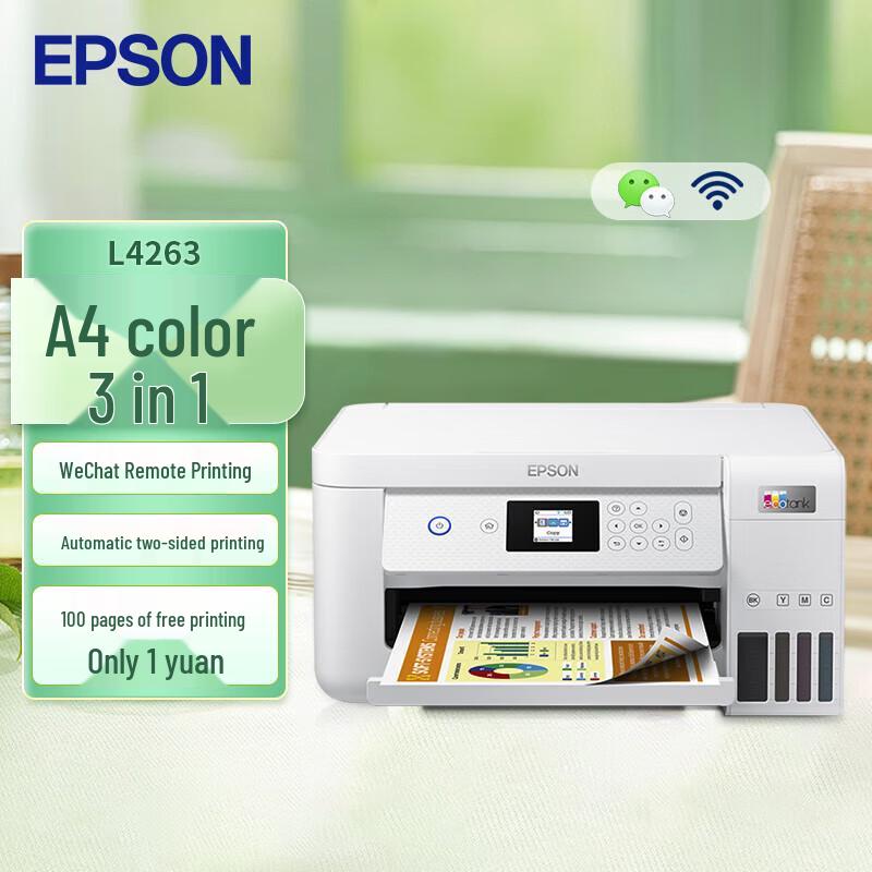 Epson L4263 Wireless Color Inkjet All-in-One Printer with Auto Duplex
Epson L4263 Wireless Color Inkjet All-in-One Printer with Auto Duplex