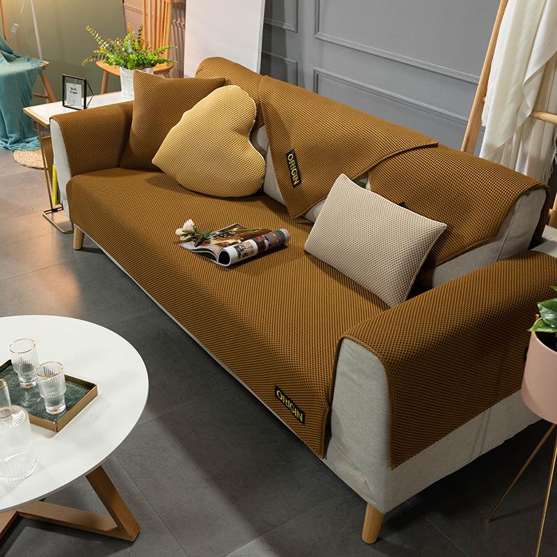 Универсальная диванная подушка на четыре сезона, натуральная кожа, нескользящая утолщенная однотонная ткань, современный минималистичный дизайн 70*70CM