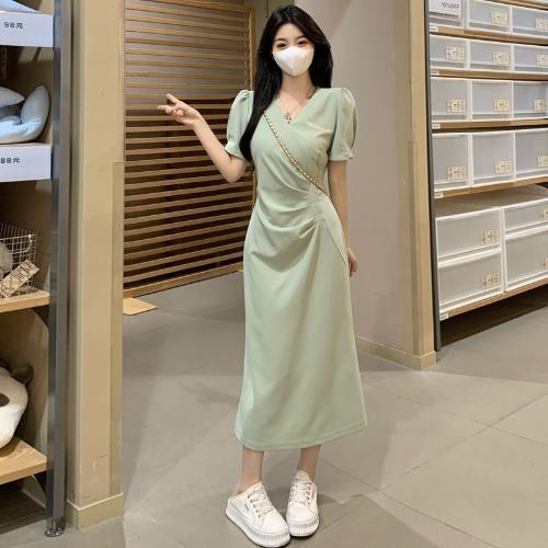 Large size coffee break V-neck pleated waist dress women s summer fat mm French gentle temperament slim and thin skirt 2XL синій
Large size coffee break V-neck pleated waist dress women s summer fat mm French gentle temperament slim and thin skirt 2XL синій