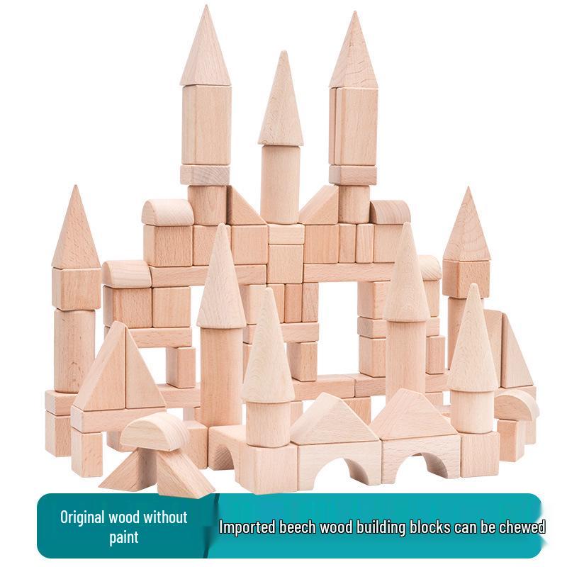 Natural Beech Wood Building Blocks Set - 100 Pieces Unpainted Castle Assembly Toys for Early Education 18.8*6.5*29 cm
Natural Beech Wood Building Blocks Set - 100 Pieces Unpainted Castle Assembly Toys for Early Education 18.8*6.5*29 cm