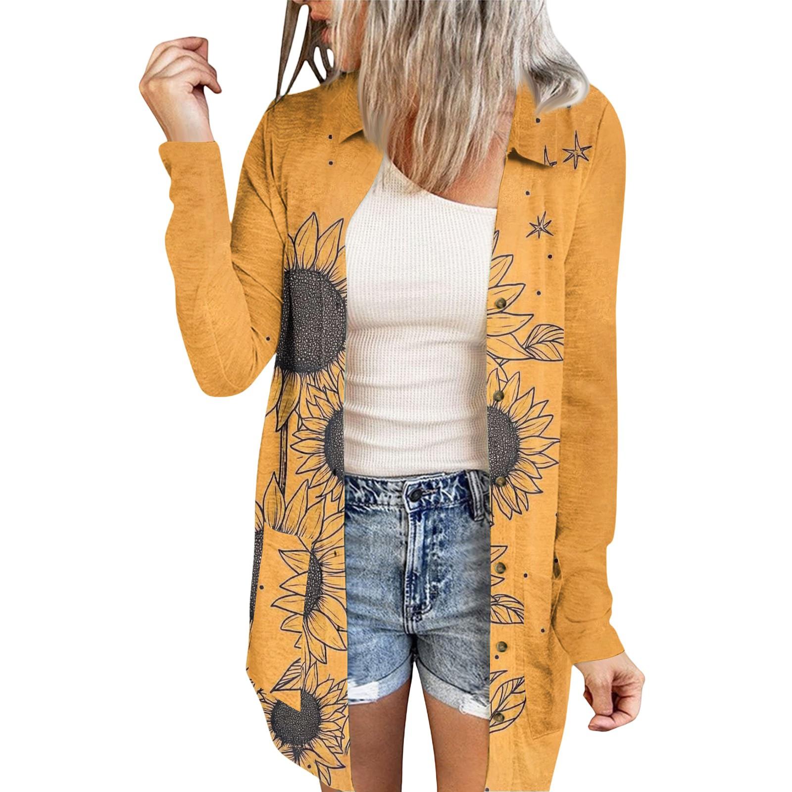 Женский повседневный модный кардиган-жакет средней длины с длинными рукавами и цветочным принтом XL жёлтый
Женский повседневный модный кардиган-жакет средней длины с длинными рукавами и цветочным принтом XL жёлтый
