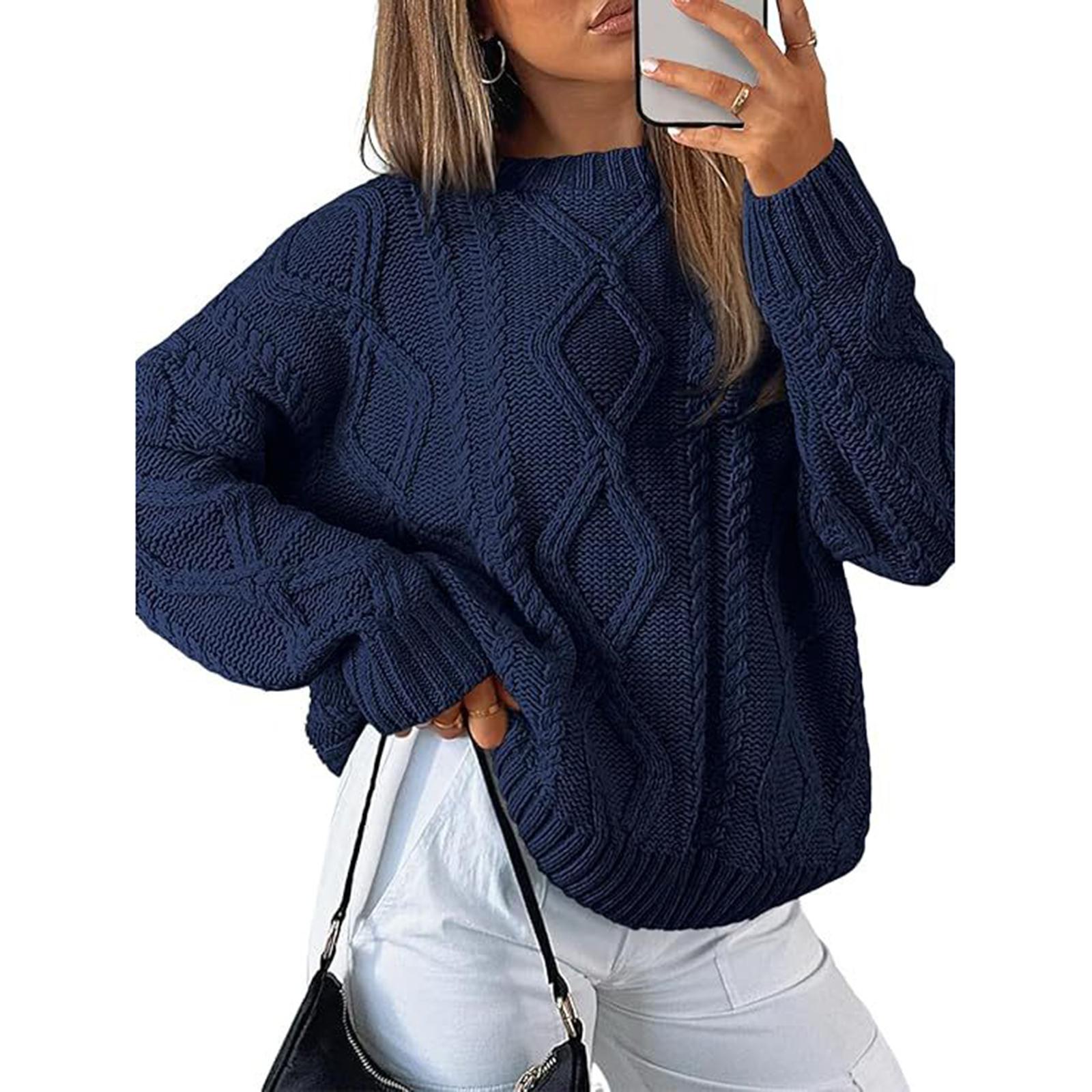 Women s Winter Long-Sleeved Knitted Color Cable Knit Round Neck Pullover Sweater XXL Темно-синій
Women s Winter Long-Sleeved Knitted Color Cable Knit Round Neck Pullover Sweater XXL Темно-синій