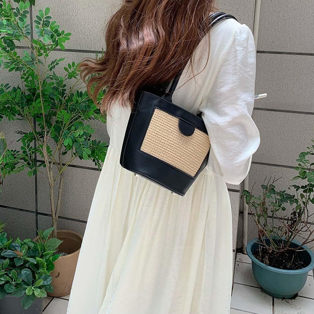 Breathable Women Bucket Handbag Anti-Splash Water Straw Shoulder Bag PU Woven Bucket Bag Daily коричневий
Breathable Women Bucket Handbag Anti-Splash Water Straw Shoulder Bag PU Woven Bucket Bag Daily коричневий