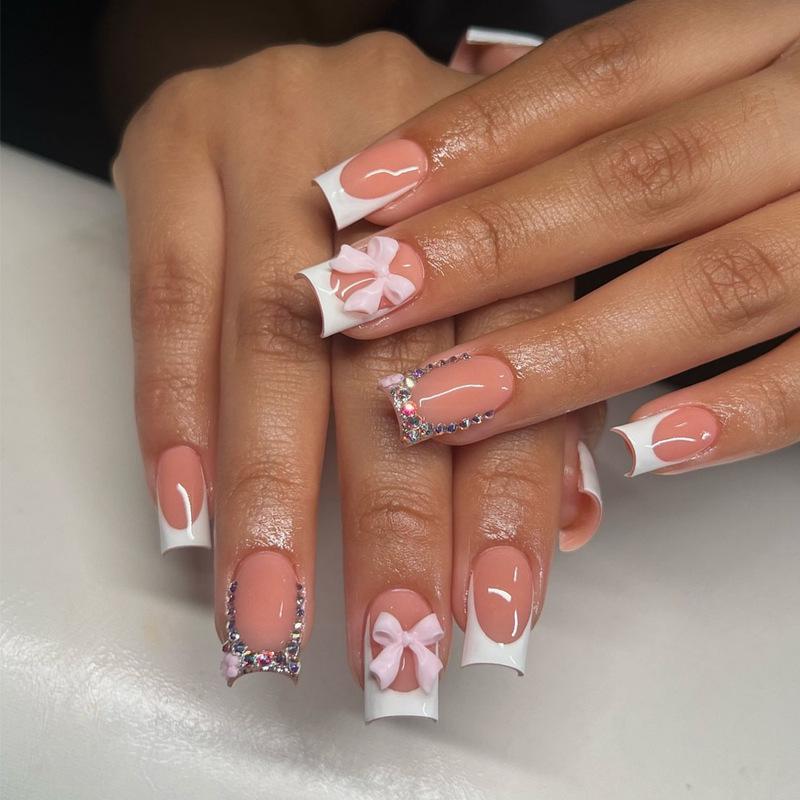Trendy Wearable Bowknot French Manicure Nail Tips – 24 Pcs of Stylish European & American Fake Nails Glue Style
Trendy Wearable Bowknot French Manicure Nail Tips – 24 Pcs of Stylish European & American Fake Nails Glue Style