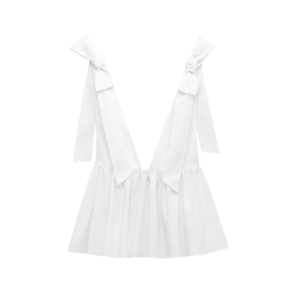 2025 Spring/Summer Women s Slimming V-Neck Poplin Top with Lace-up Bow Decoration S белый
2025 Spring/Summer Women s Slimming V-Neck Poplin Top with Lace-up Bow Decoration S белый