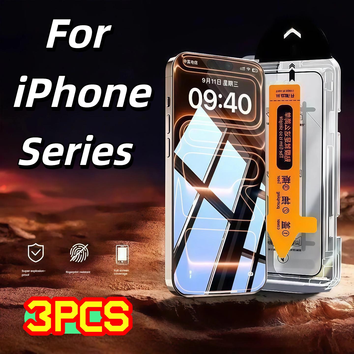 3Pcs Ultra-Thin Tempered Glass Screen Protector for iPhone 17/16e/16/15/14/13/12/11/XR/XS/Pro Max/Plus - Easy Install Set iPhone 16 Pro
3Pcs Ultra-Thin Tempered Glass Screen Protector for iPhone 17/16e/16/15/14/13/12/11/XR/XS/Pro Max/Plus - Easy Install Set iPhone 16 Pro