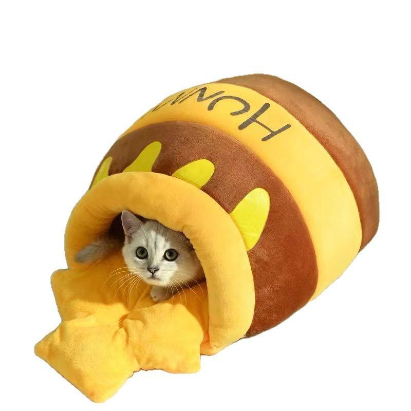 Honey Pot Semi-Enclosed Cat & Dog House: Warm, Soft, Breathable Bed for Winter
Honey Pot Semi-Enclosed Cat & Dog House: Warm, Soft, Breathable Bed for Winter