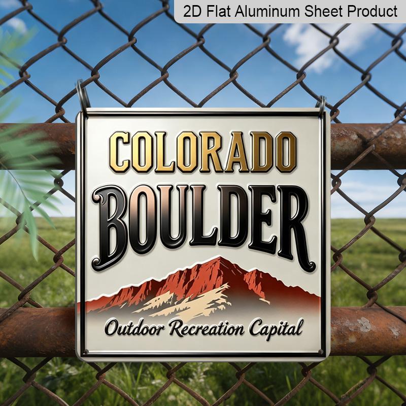 2D Flat 1pc, Vintage Metal Aluminum Decorative Sign, Boulder-Outdoor Recreation Capital, Retro Wall Art Home Decor, for Living Room, Bar, Cafe 20*20cm
2D Flat 1pc, Vintage Metal Aluminum Decorative Sign, Boulder-Outdoor Recreation Capital, Retro Wall Art Home Decor, for Living Room, Bar, Cafe 20*20cm