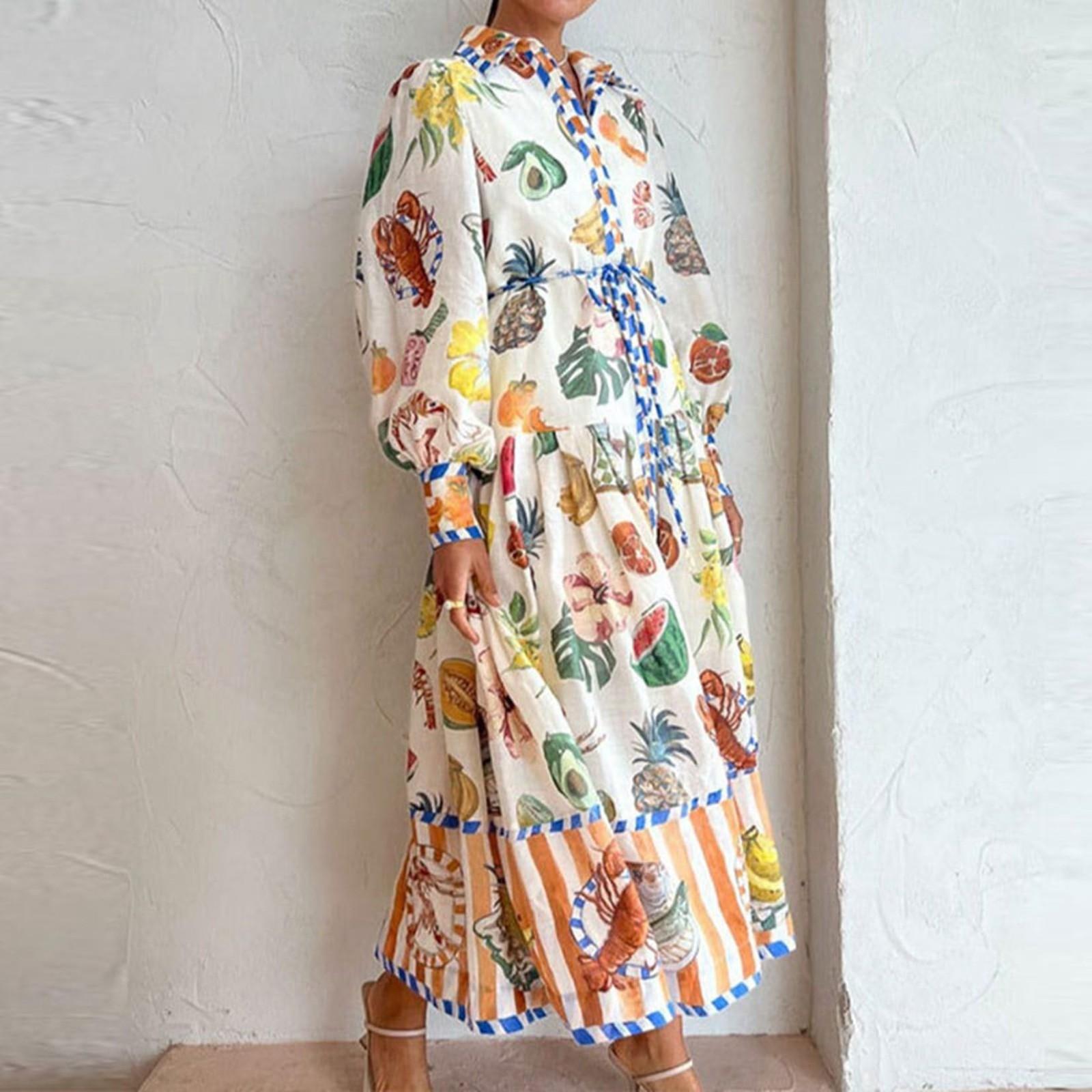 Женские весенние и повседневные модные платья с V-образным вырезом и длинным рукавом с принтом на пуговицах XL белый
Женские весенние и повседневные модные платья с V-образным вырезом и длинным рукавом с принтом на пуговицах XL белый