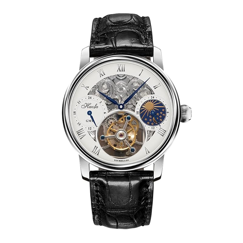 HAOFA tourbillon watch mens mechanical moon phase GMT genuine leather belt hollow carved dial gentleman business Fashionable waterproof arm clock
HAOFA tourbillon watch mens mechanical moon phase GMT genuine leather belt hollow carved dial gentleman business Fashionable waterproof arm clock