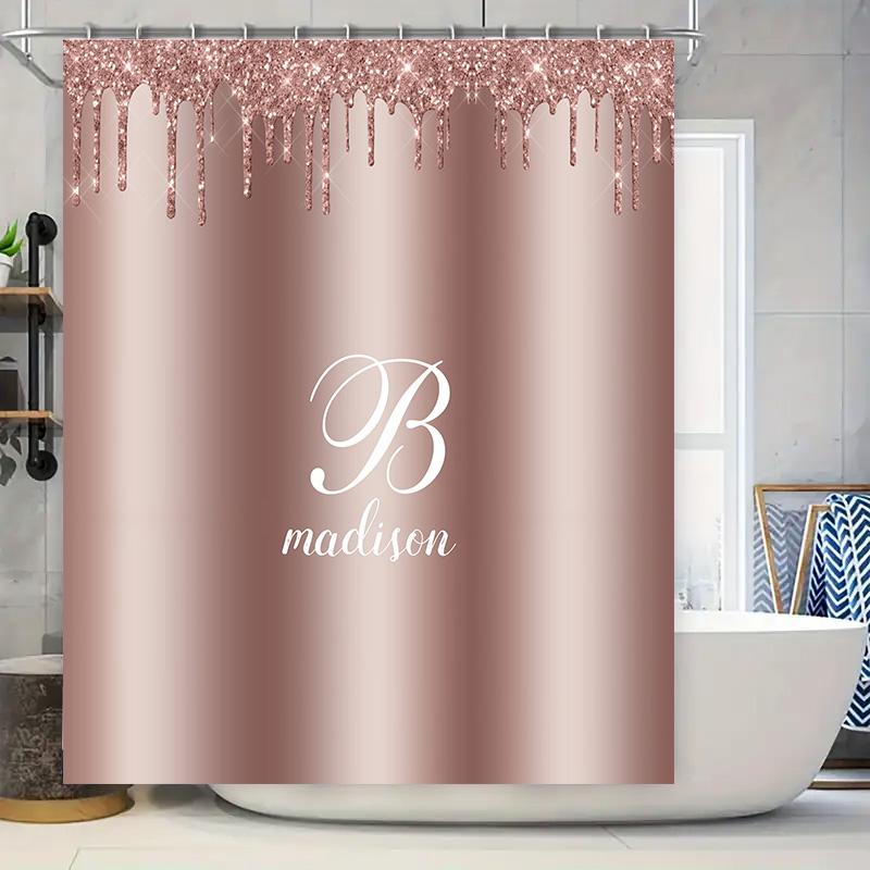 Waterproof Bath Shower Curtain Decorative Soft Fabric Family Name Monogram Initials Luxury Rose Gold G W60H190(CM)-1 Pcs
Waterproof Bath Shower Curtain Decorative Soft Fabric Family Name Monogram Initials Luxury Rose Gold G W60H190(CM)-1 Pcs