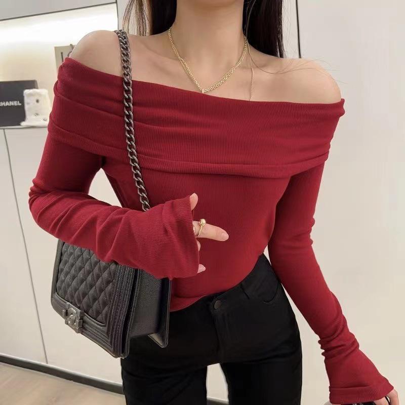 Early Autumn Off-Shoulder Slim-Fit Long-Sleeve T-Shirt for Women XL (115-130 lbs) вино красного
Early Autumn Off-Shoulder Slim-Fit Long-Sleeve T-Shirt for Women XL (115-130 lbs) вино красного