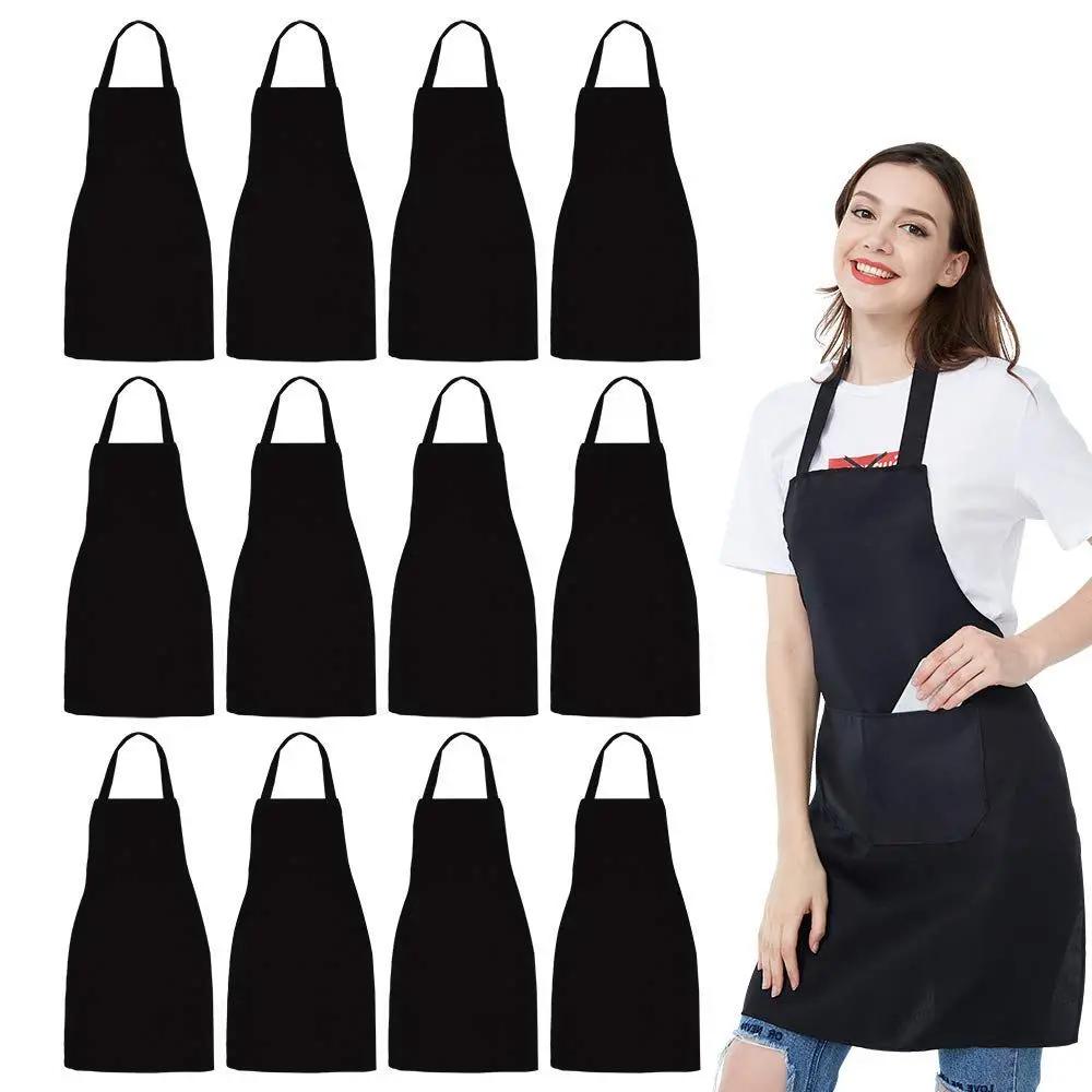 12 Pack Bib Apron - Unisex Black Apron Bulk with 2 Roomy Pockets Machine Washable for Kitchen Crafting BBQ Drawing чёрный
12 Pack Bib Apron - Unisex Black Apron Bulk with 2 Roomy Pockets Machine Washable for Kitchen Crafting BBQ Drawing чёрный