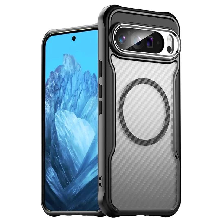 Для Google Pixel 9 Pro XL Магнитный чехол с текстурой из углеродного волокна Прозрачный чехол для телефона TPU+PC
Для Google Pixel 9 Pro XL Магнитный чехол с текстурой из углеродного волокна Прозрачный чехол для телефона TPU+PC