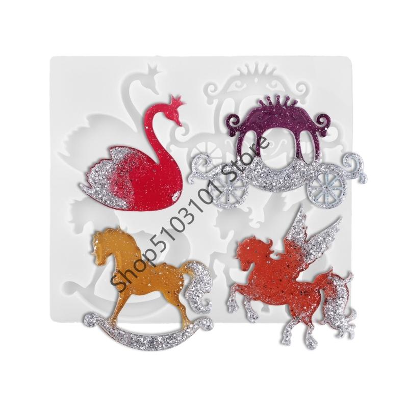 4in1 Flying horse Wooden horse and carriage silicone molds DIY resin Pendant keychain CN
4in1 Flying horse Wooden horse and carriage silicone molds DIY resin Pendant keychain CN