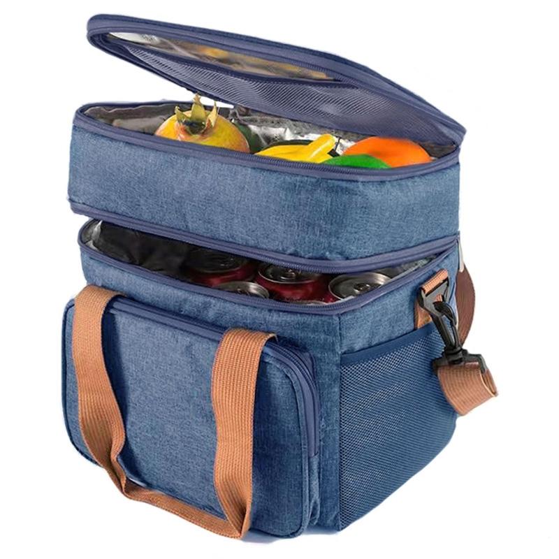 2 Layers Insulated Lunch Bag Large Capacity Food Storage Drink Cooling Handbag with Shoulder Strap Black
2 Layers Insulated Lunch Bag Large Capacity Food Storage Drink Cooling Handbag with Shoulder Strap Black