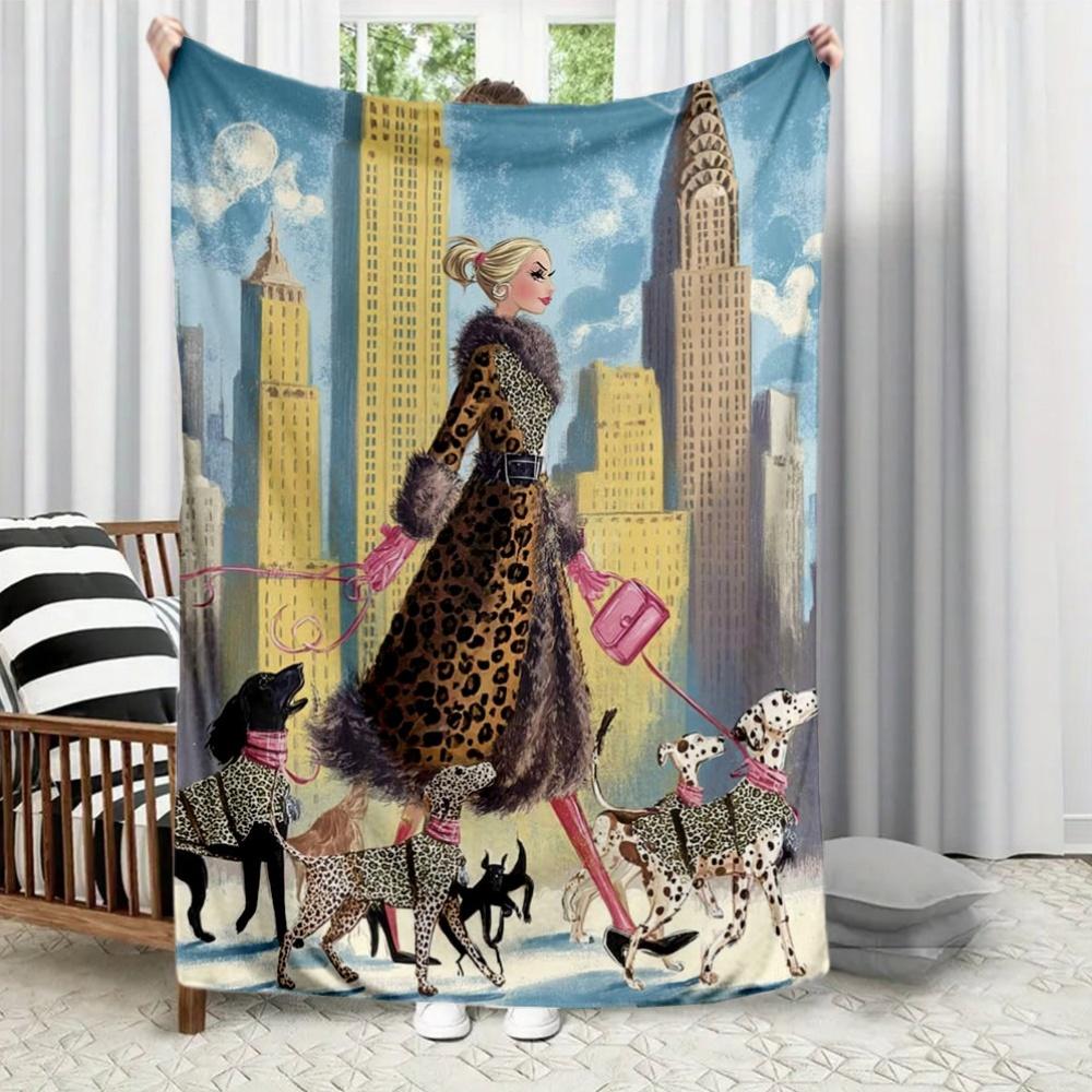 Fashionable Dog Walkers Flannel printed blanket suitable for all seasons suitable for living room office sofa and travel 75x100cm
Fashionable Dog Walkers Flannel printed blanket suitable for all seasons suitable for living room office sofa and travel 75x100cm