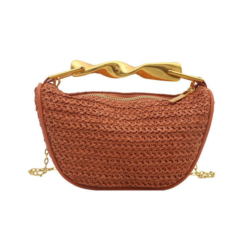 Мини ручная плетеная сумка, Высококлассная цепочка, Одноплечевая сумка кроссбоди, Женская ретро повседневная вечерняя сумка One size коричневый
Мини ручная плетеная сумка, Высококлассная цепочка, Одноплечевая сумка кроссбоди, Женская ретро повседневная вечерняя сумка One size коричневый