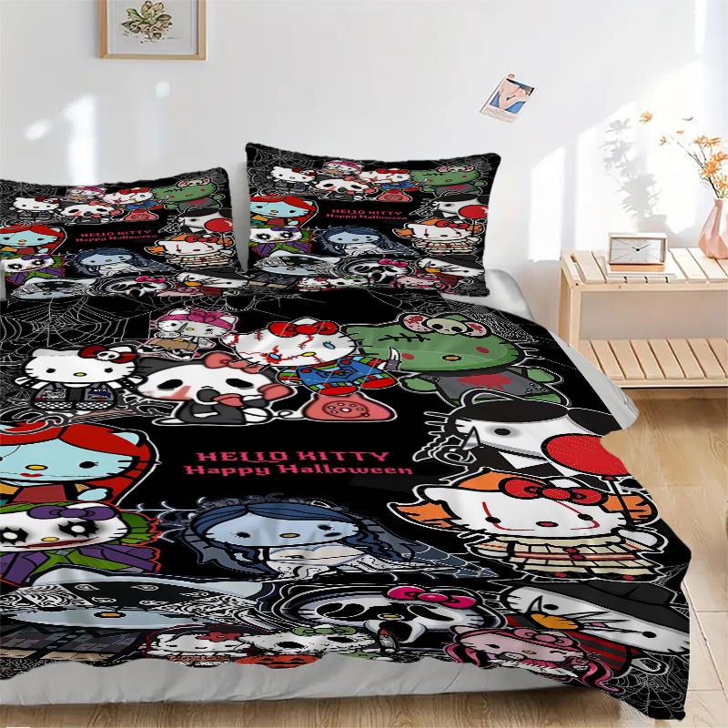 3pcs Happy Hello Kitty Halloween Quilt Cover Set - Soft & Comfortable Polyester Fabric, All-Season Breathable Comforter Set For 1 Quilt Cover & 2 135x200cm
3pcs Happy Hello Kitty Halloween Quilt Cover Set - Soft & Comfortable Polyester Fabric, All-Season Breathable Comforter Set For 1 Quilt Cover & 2 135x200cm
