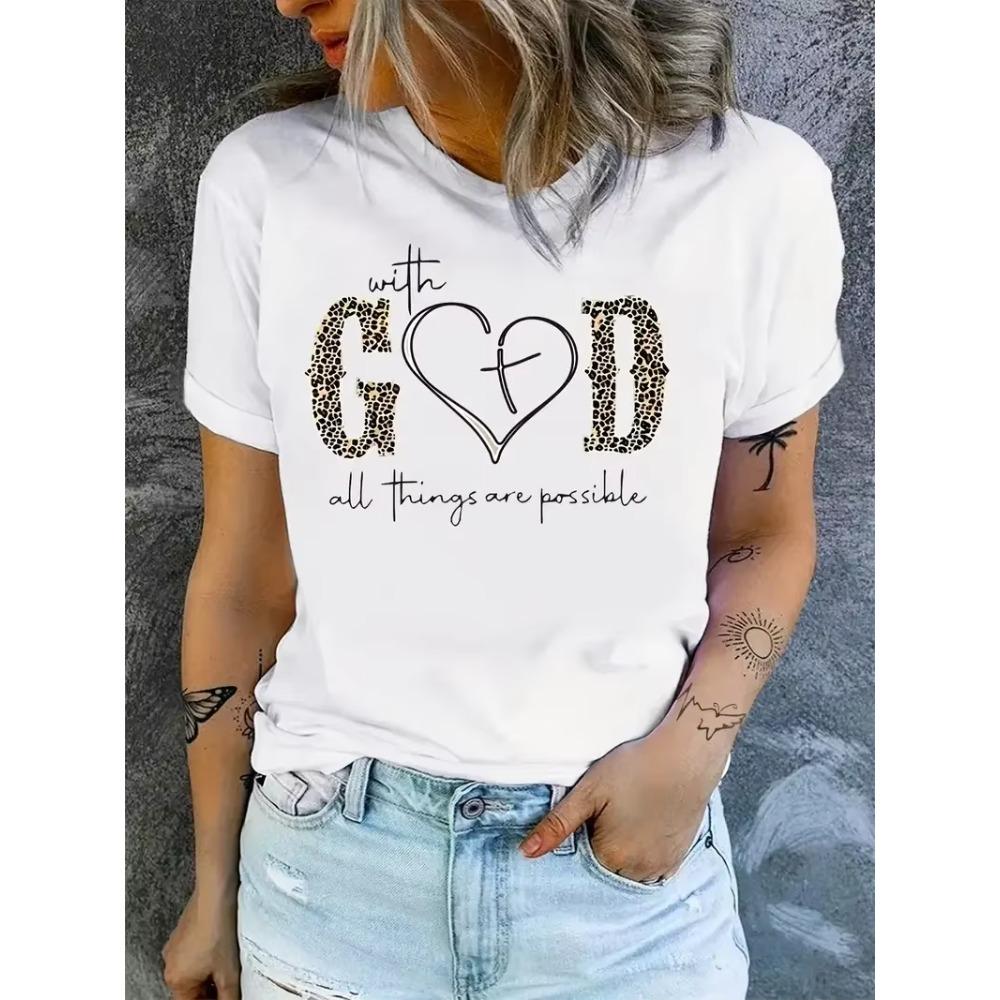 With God Print T-Shirt Summer Short Sleeve Crew Neck Casual Top Women s Clothing Round Neck Streetwear Clothes Vintage Tops XXXXXL чорний
With God Print T-Shirt Summer Short Sleeve Crew Neck Casual Top Women s Clothing Round Neck Streetwear Clothes Vintage Tops XXXXXL чорний