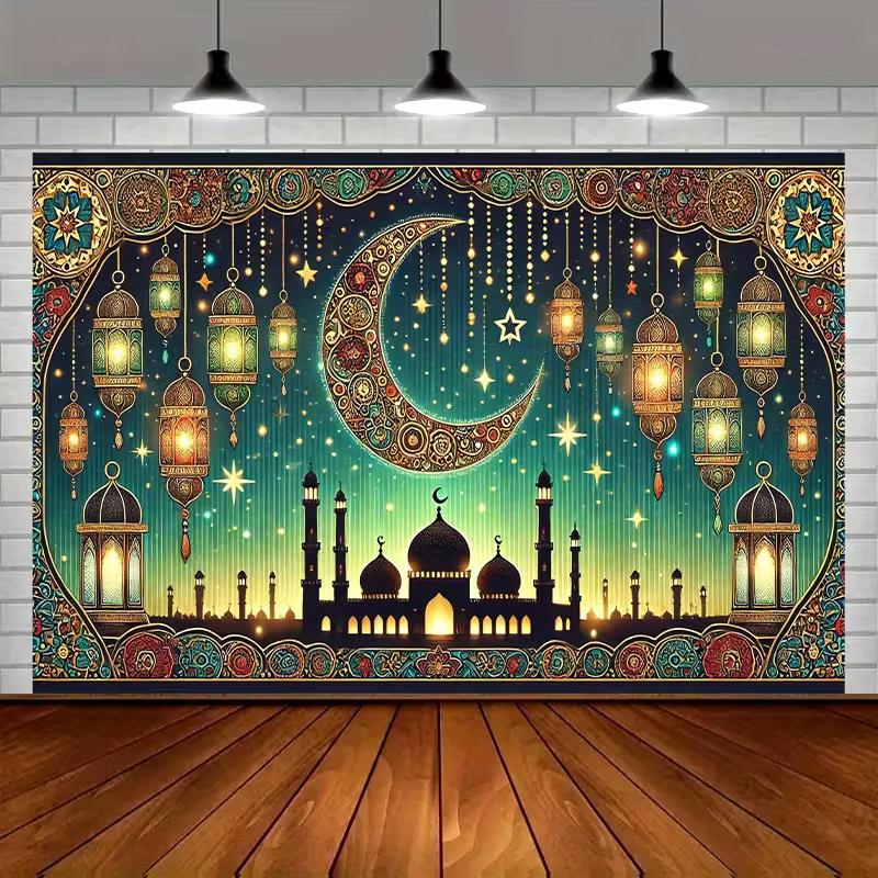 2D Islamic Mosque Ramadan Banner Lantern & Starry Night Themed Supplies 47.2x31.5inch/120*80cm
2D Islamic Mosque Ramadan Banner Lantern & Starry Night Themed Supplies 47.2x31.5inch/120*80cm