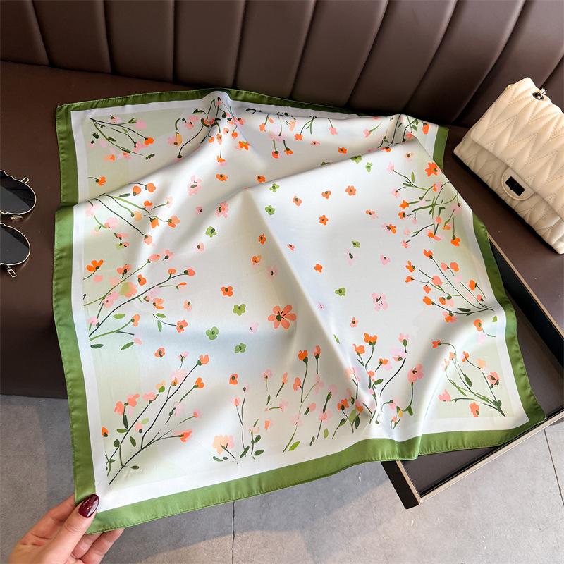 Elegant Female Print Square Scarf for Women Silk Feeling Shawl Kerchief Head Hijab Hair Ribbon Essential for office and travel 70X70 CM
Elegant Female Print Square Scarf for Women Silk Feeling Shawl Kerchief Head Hijab Hair Ribbon Essential for office and travel 70X70 CM