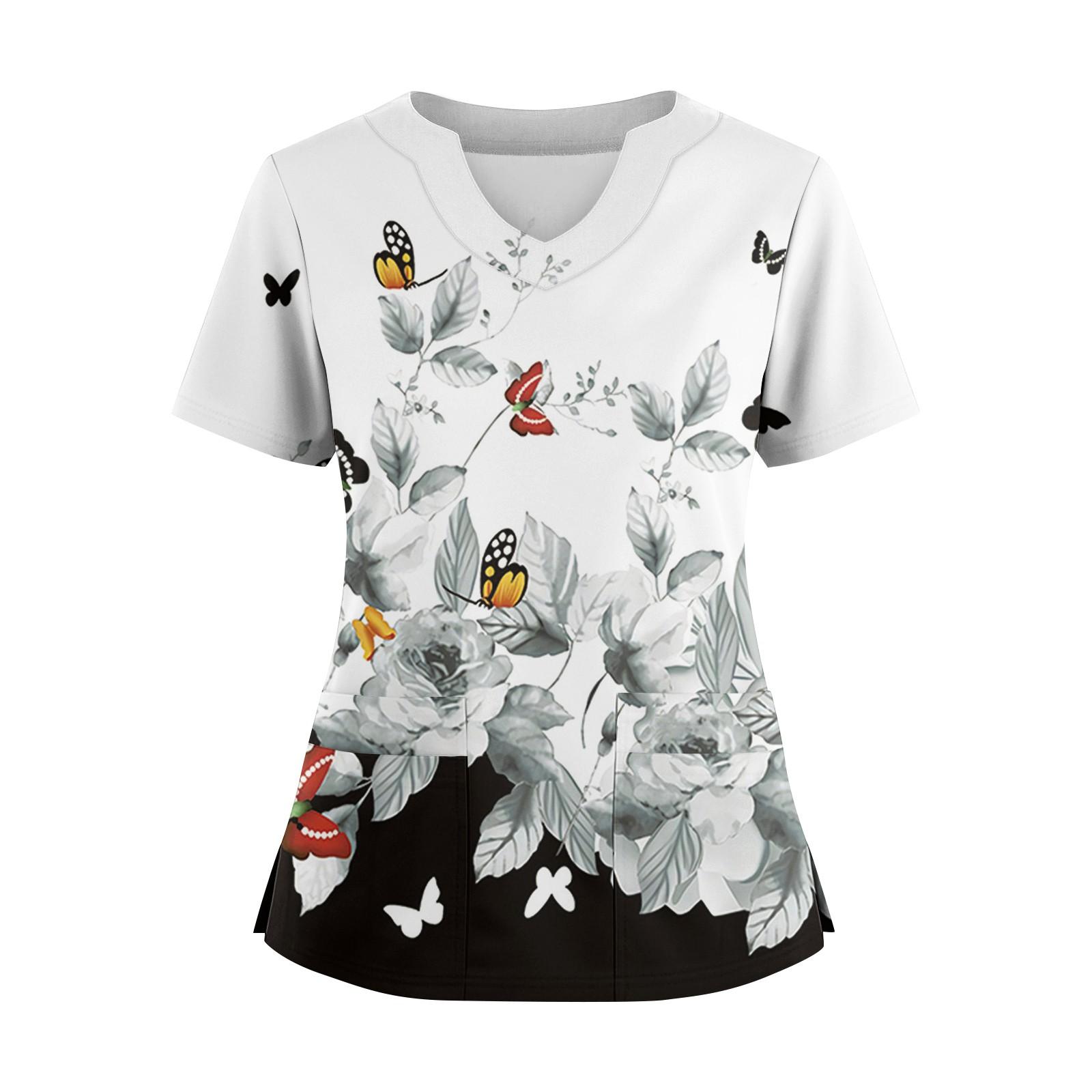 Women s Loose Short Sleeved Fashionable Flowers And Plants Printing V-neck Buttonable Side Slit Top T-shirt XXXL білий
Women s Loose Short Sleeved Fashionable Flowers And Plants Printing V-neck Buttonable Side Slit Top T-shirt XXXL білий