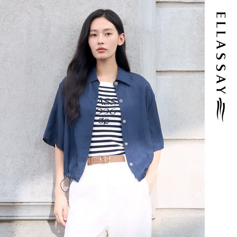 ELLASSAY Women s Acetate Short Sleeve Drawstring Hem Shirt M
ELLASSAY Women s Acetate Short Sleeve Drawstring Hem Shirt M