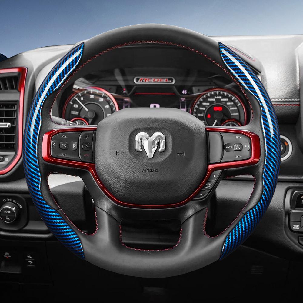 Suitable for Ram Carbon Fiber Texture Steering Wheel Cover with Segmented Quick-Release Design, Durable, for Pickup Promaster Rampage 1500 2500 3500 4
Suitable for Ram Carbon Fiber Texture Steering Wheel Cover with Segmented Quick-Release Design, Durable, for Pickup Promaster Rampage 1500 2500 3500 4