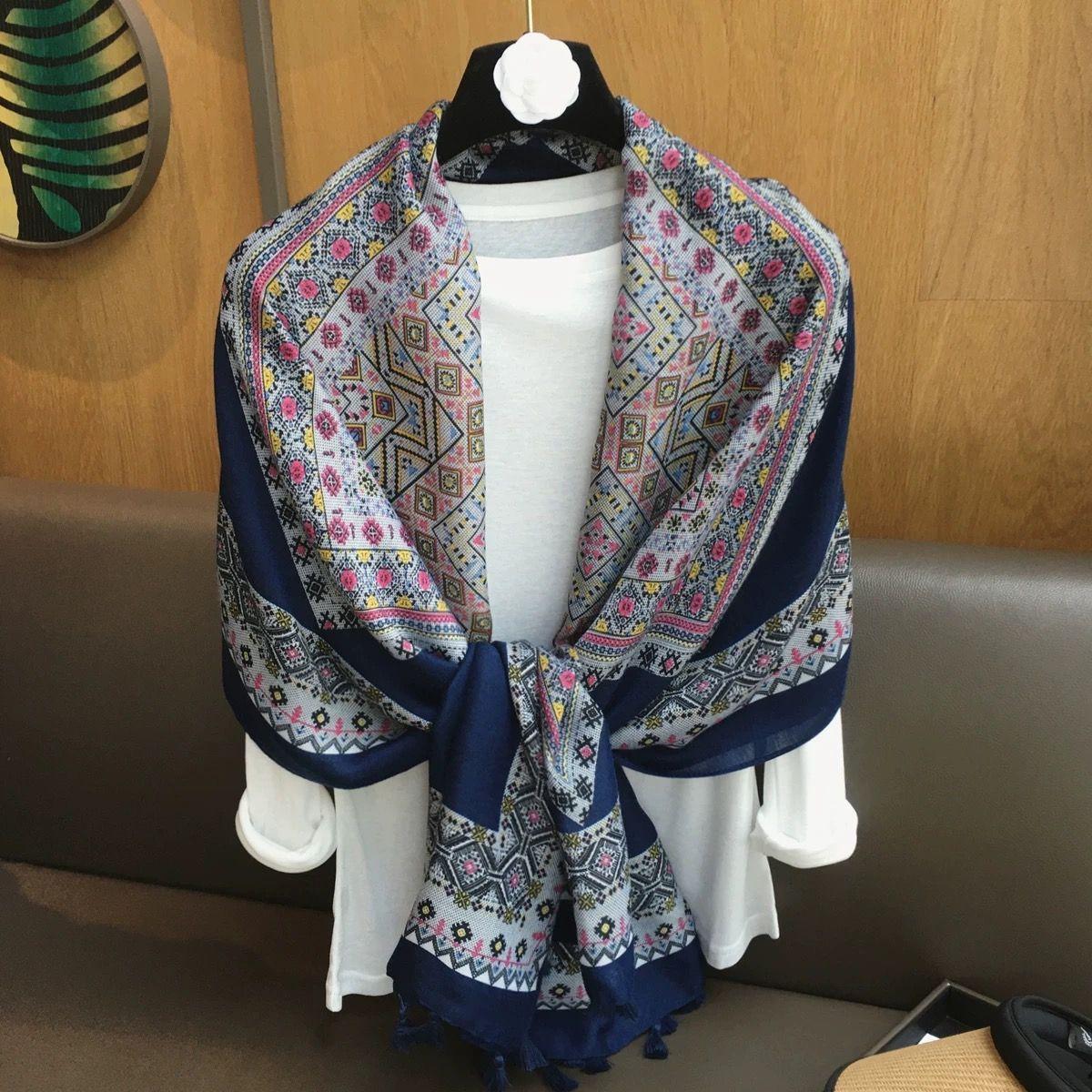 Summer Sunscreen Silk Scarf Women s Cotton and Linen Scarf Fashion Fringed Thin Shawl Classic Women s Casual Shawl, Ethnic Print with Durable Fabric 190×90cm
Summer Sunscreen Silk Scarf Women s Cotton and Linen Scarf Fashion Fringed Thin Shawl Classic Women s Casual Shawl, Ethnic Print with Durable Fabric 190×90cm