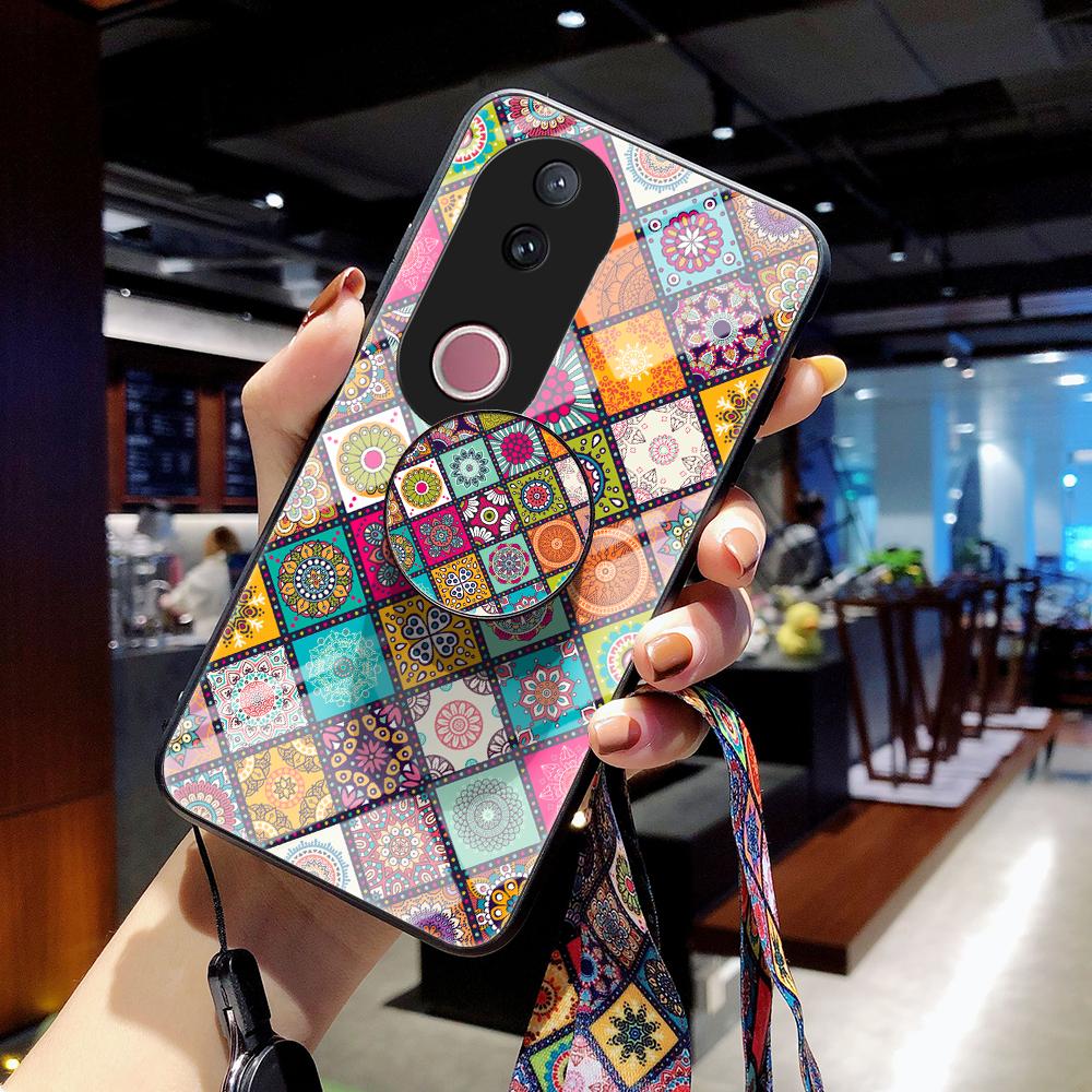 For vivo V50 5G Case Kickstand Ethnic Pattern Tempered Glass Phone Cover with Strap Checkered Pattern
For vivo V50 5G Case Kickstand Ethnic Pattern Tempered Glass Phone Cover with Strap Checkered Pattern