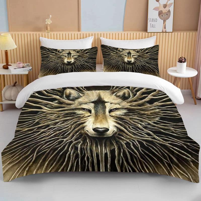 Exquisite Wolf Pattern King Size Double Bed Duvet Cover 3 Piece Set Microfiber Polyester Bedding for Kids EU single(135x200cm)
Exquisite Wolf Pattern King Size Double Bed Duvet Cover 3 Piece Set Microfiber Polyester Bedding for Kids EU single(135x200cm)